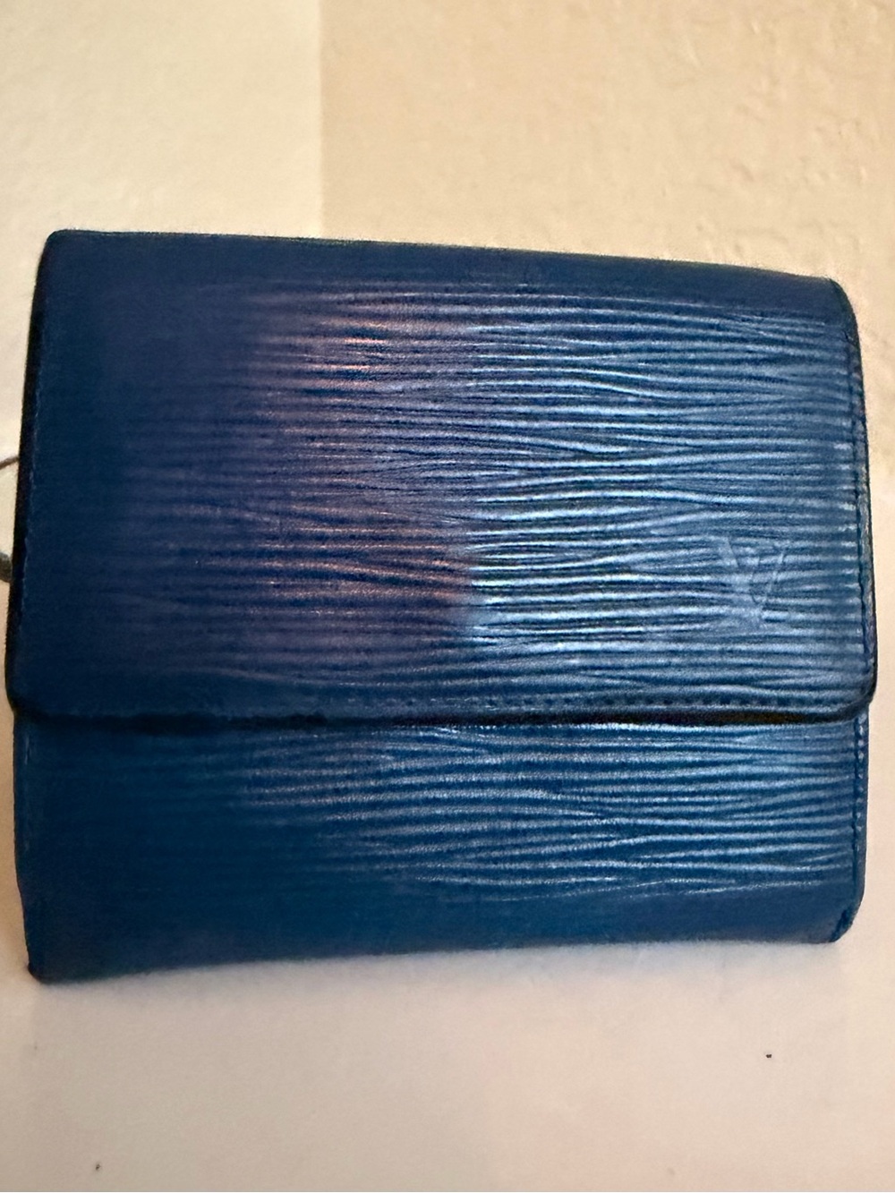 Louis Vuitton Deep Blue Epi Leather Compact Trifold Wallet